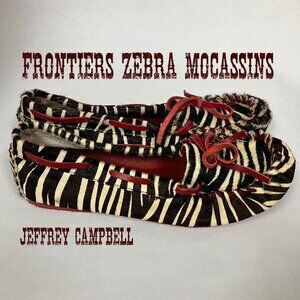 BARELY WORN Jeffrey Campbell Frontier Zebra Mocassins, Size 8.5! Super cute!